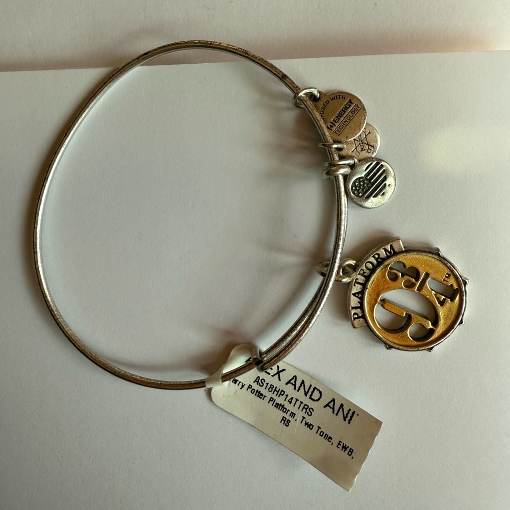 Alex and Ani Platform 9 3/4 Silver Charm Bracelet Harry Potter